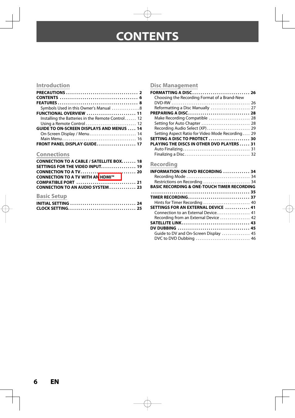 Toshiba D-R400 User Manual | Page 6 / 103