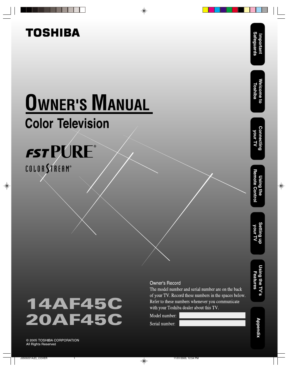 Toshiba 14AF45C User Manual | 28 pages