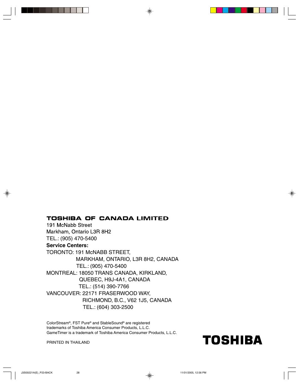 Toshiba 14AF45C User Manual | Page 28 / 28