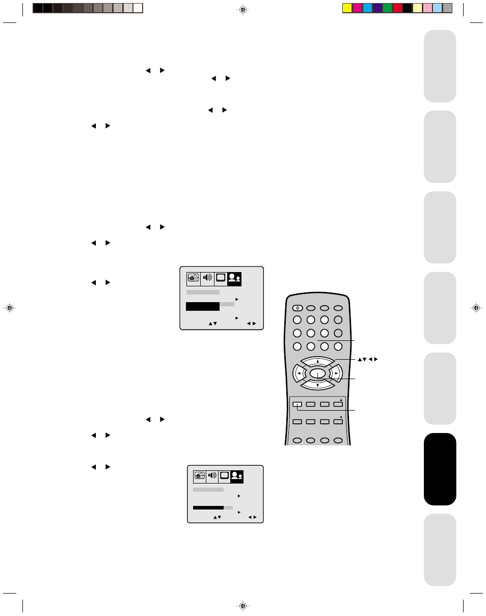 Locking video input, Setting the game timer | Toshiba Color Television 14AF42 User Manual | Page 21 / 36