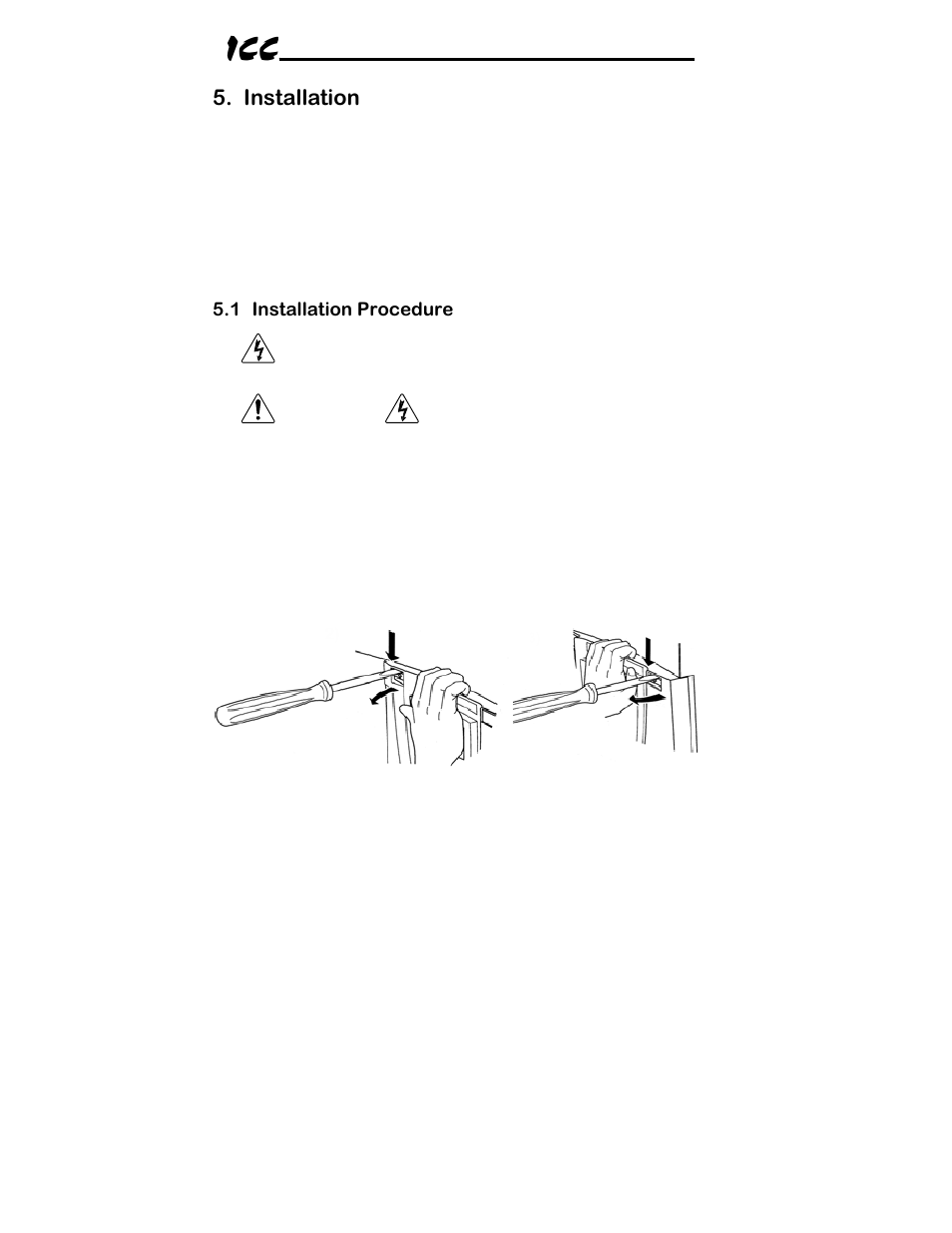 Installation, Caution, Danger | Toshiba ICC Multiprotocol Ethernet Interface ASD-G9ETH User Manual | Page 15 / 100