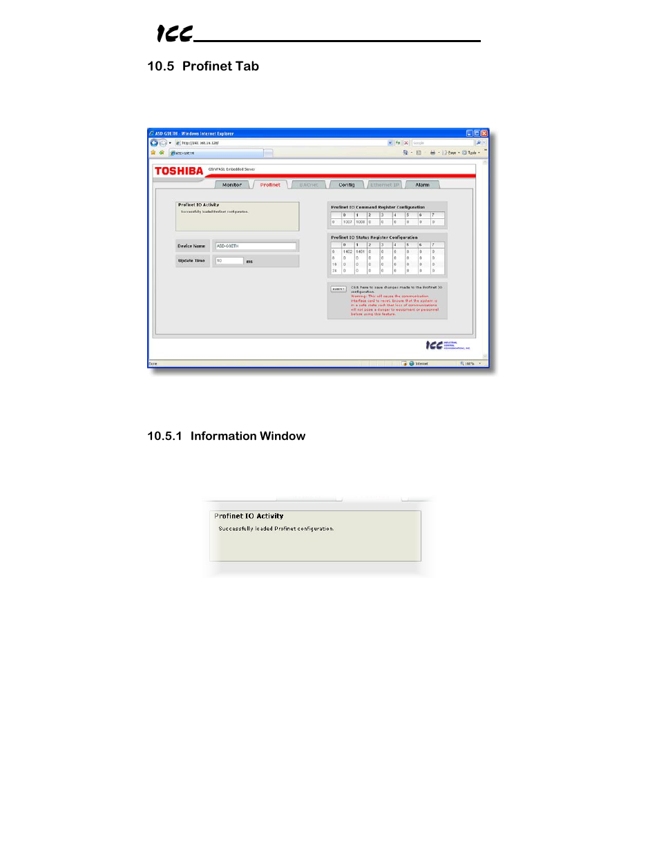 Toshiba ICC Multiprotocol Ethernet Interface ASD-G9ETH User Manual | Page 31 / 100