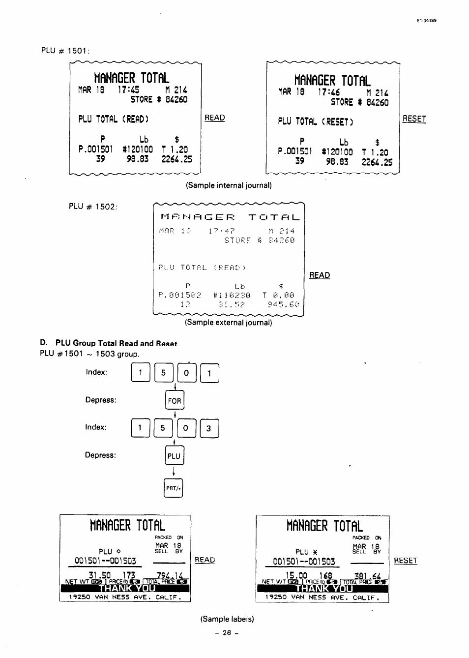 Hanager total manager total, Mflnfiger total, Hflnflger total | Toshiba TEC SL59 SERIES User Manual | Page 25 / 51