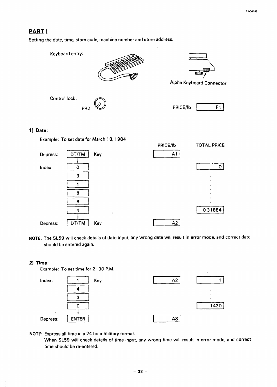 Parti, 1) date, Part i | Toshiba TEC SL59 SERIES User Manual | Page 32 / 51