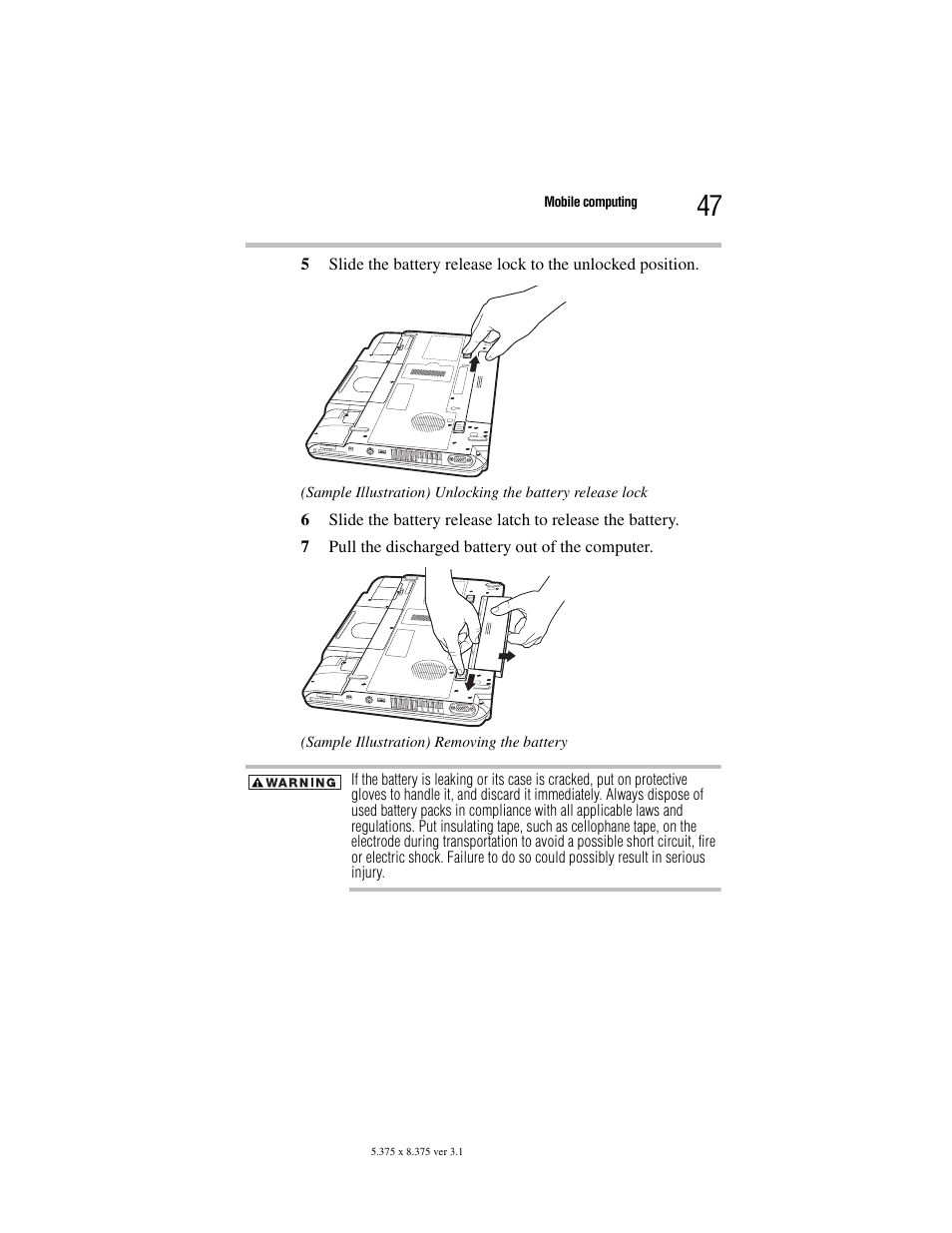 Toshiba M105 User Manual | Page 47 / 60