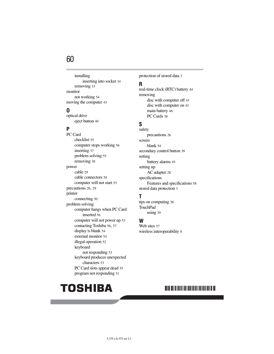 Toshiba M105 User Manual | Page 60 / 60