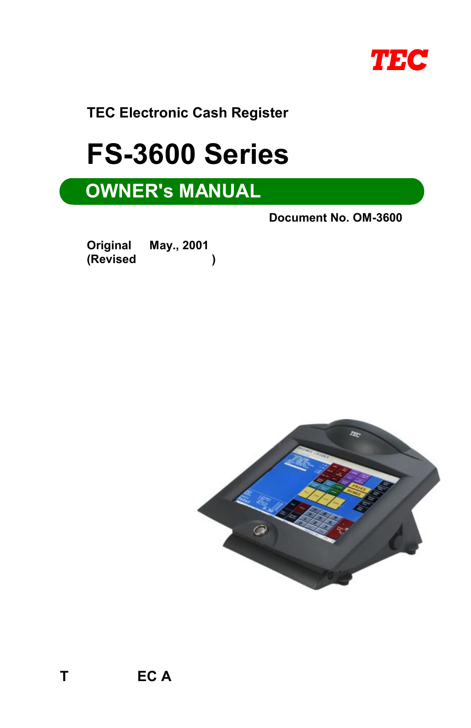 Toshiba TEC FS-3600 User Manual | 146 pages