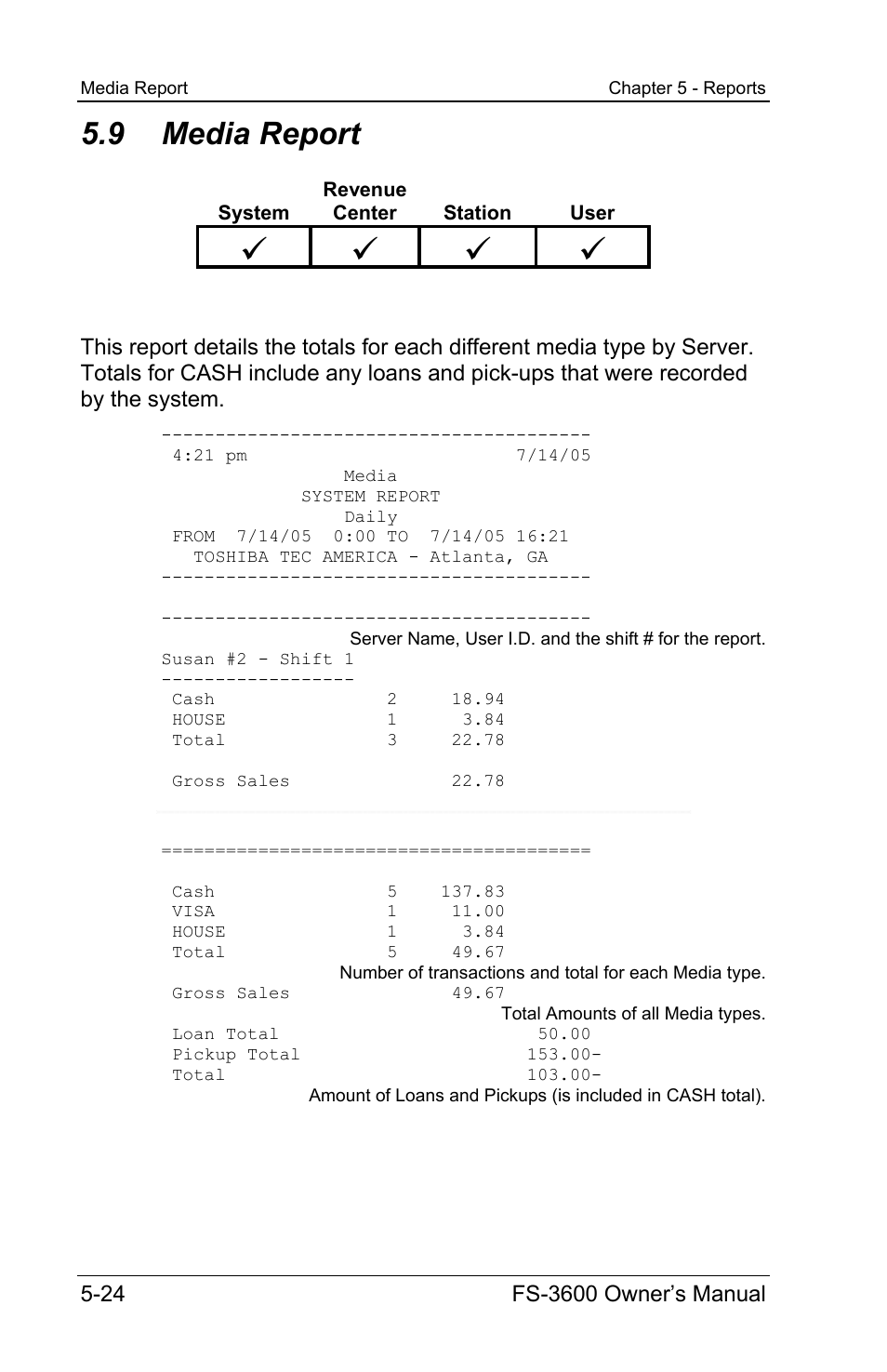 9 media report | Toshiba TEC FS-3600 User Manual | Page 134 / 146