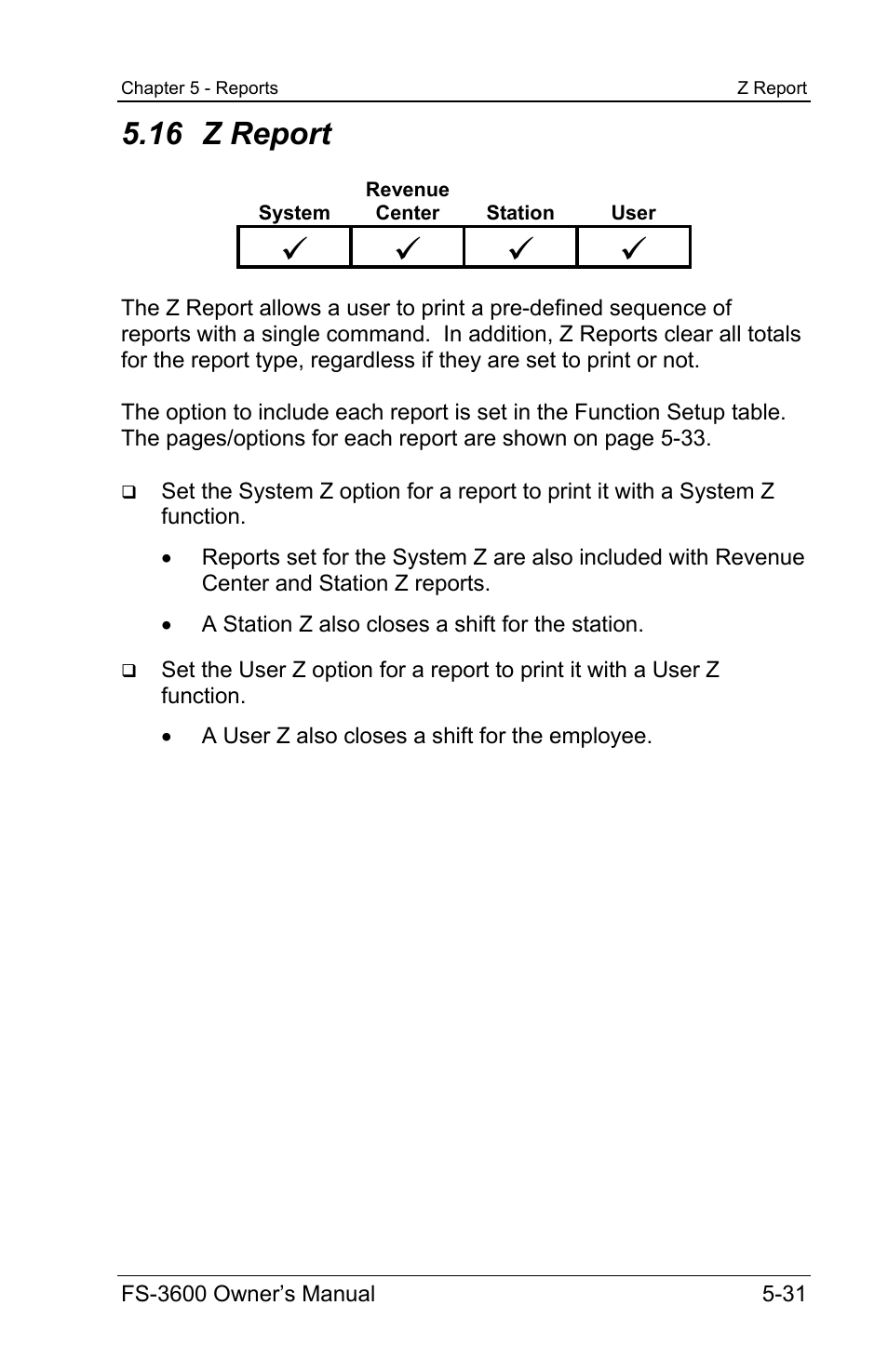 16 z report | Toshiba TEC FS-3600 User Manual | Page 141 / 146