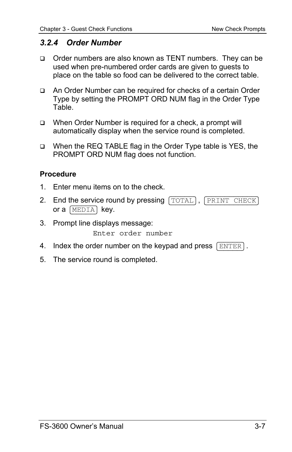 4 order number | Toshiba TEC FS-3600 User Manual | Page 47 / 146