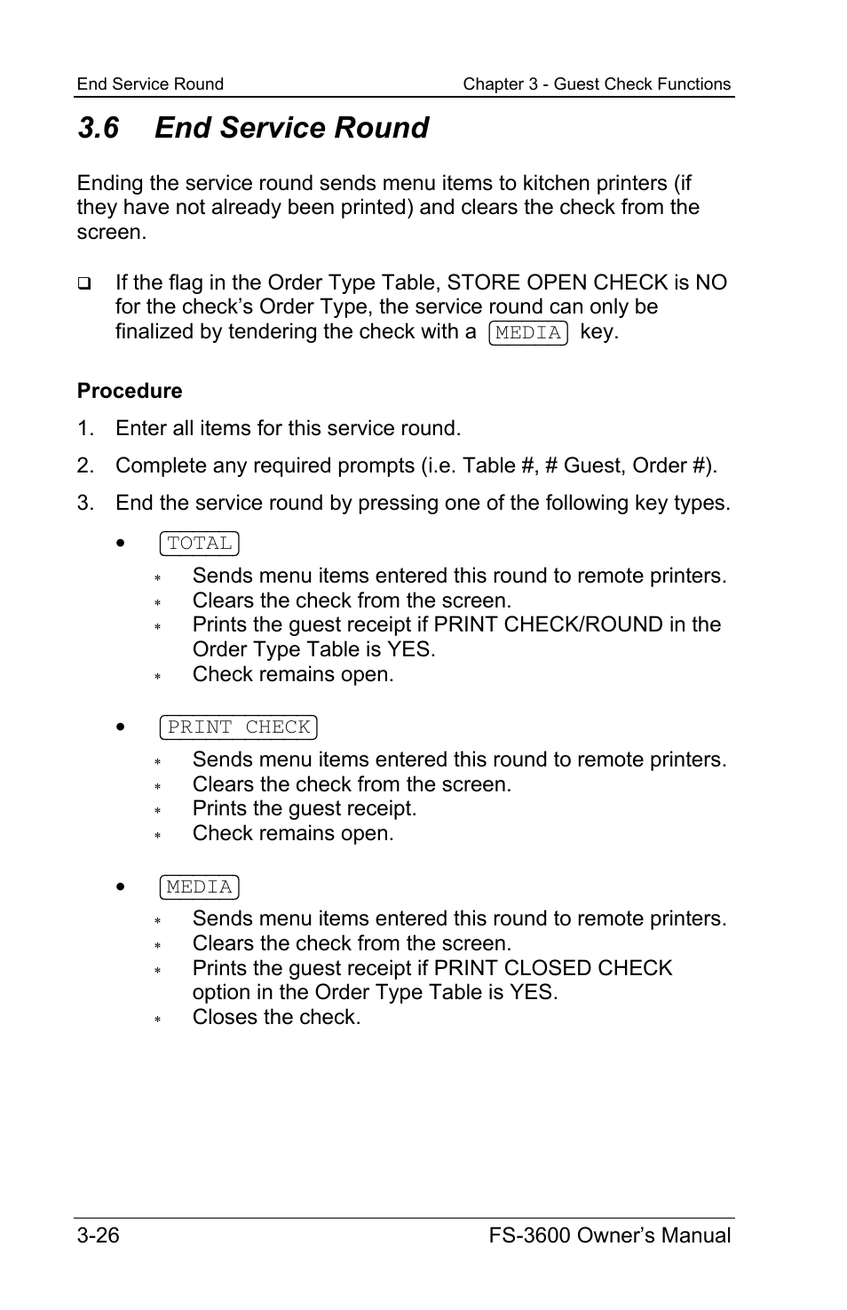 6 end service round | Toshiba TEC FS-3600 User Manual | Page 66 / 146