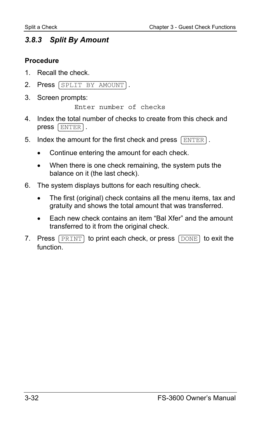 3 split by amount | Toshiba TEC FS-3600 User Manual | Page 72 / 146