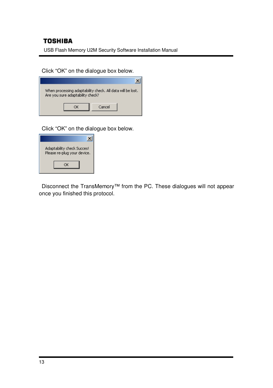 Toshiba TRANSMEMORY U2M-004GT User Manual | Page 13 / 26