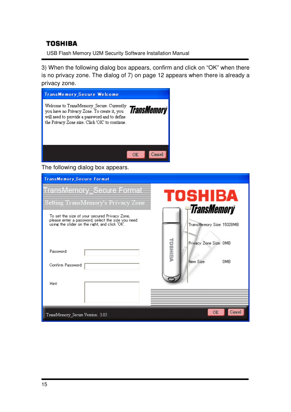 Toshiba TRANSMEMORY U2M-004GT User Manual | Page 15 / 26