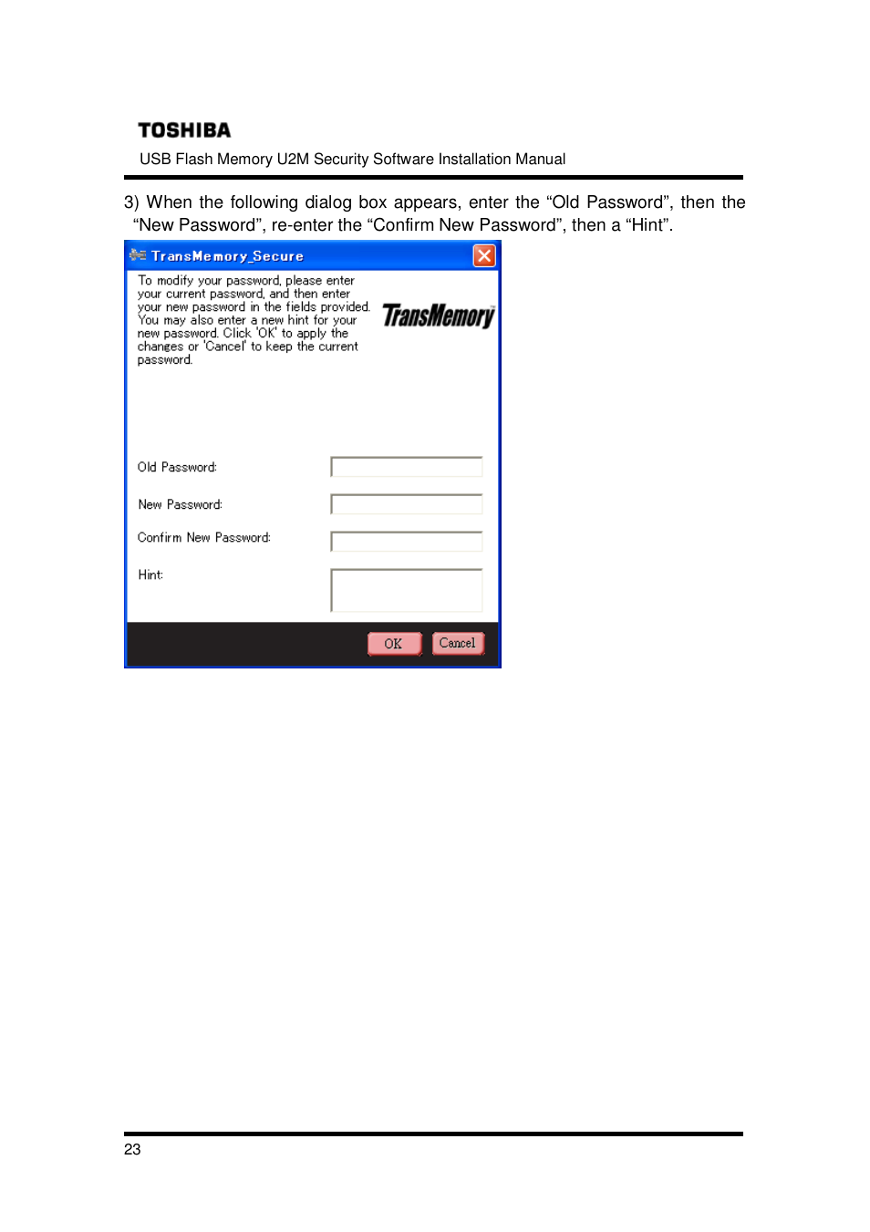 Toshiba TRANSMEMORY U2M-004GT User Manual | Page 23 / 26