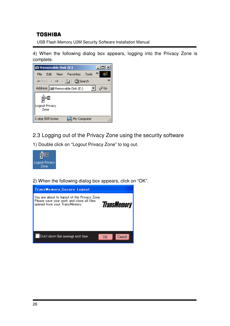 Toshiba TRANSMEMORY U2M-004GT User Manual | Page 26 / 26