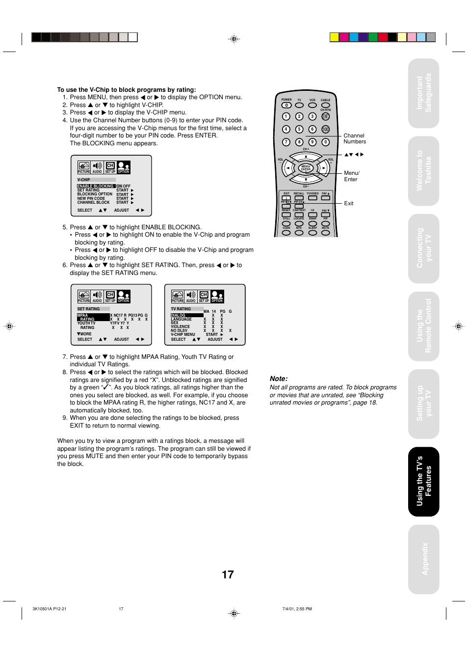 Using the tv ’s features | Toshiba 27AX61 User Manual | Page 19 / 32