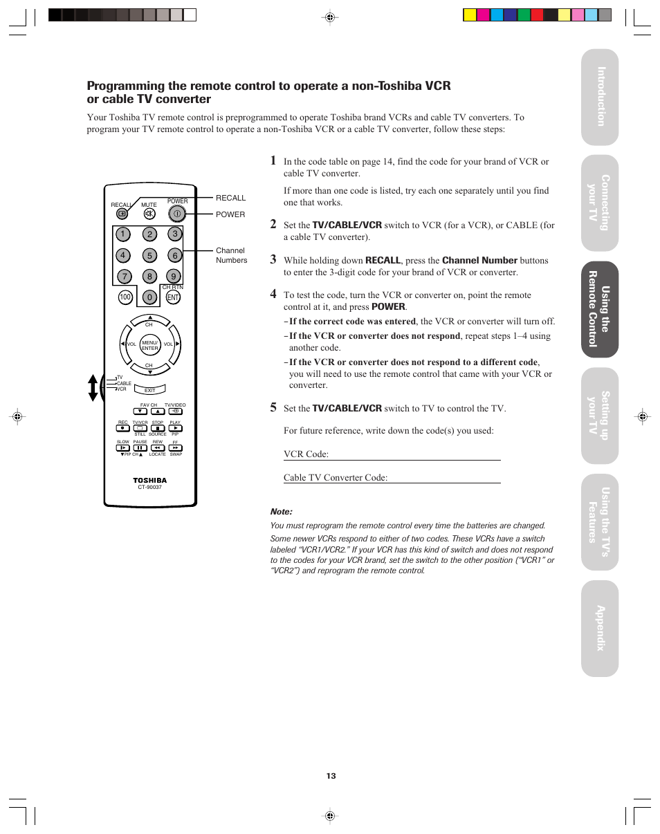 Toshiba 32A42A User Manual | Page 13 / 36