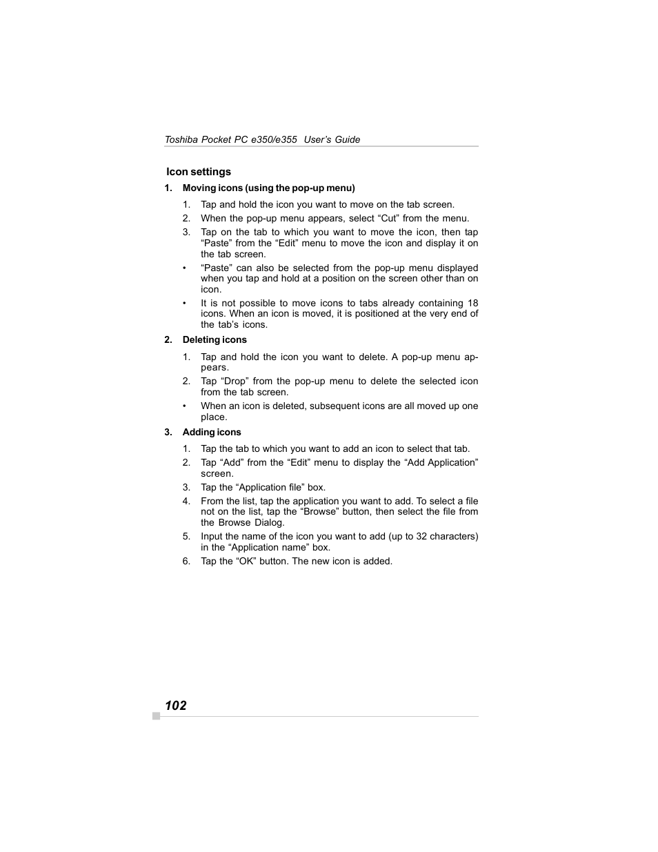 Toshiba E350/E355 User Manual | Page 102 / 116
