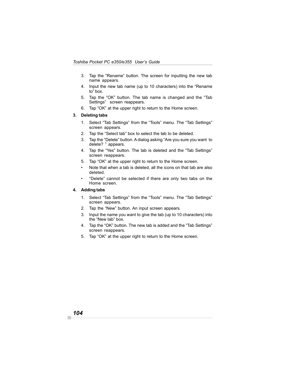 Toshiba E350/E355 User Manual | Page 104 / 116