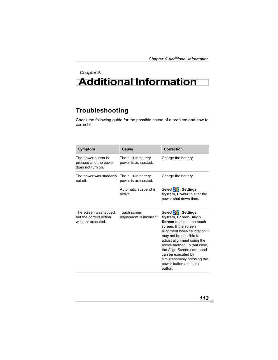 Additional information, Troubleshooting | Toshiba E350/E355 User Manual | Page 113 / 116
