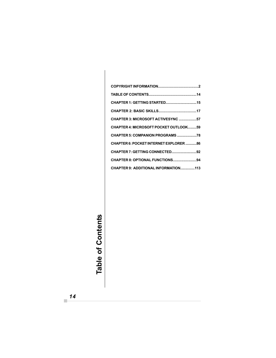 Table of content s | Toshiba E350/E355 User Manual | Page 14 / 116