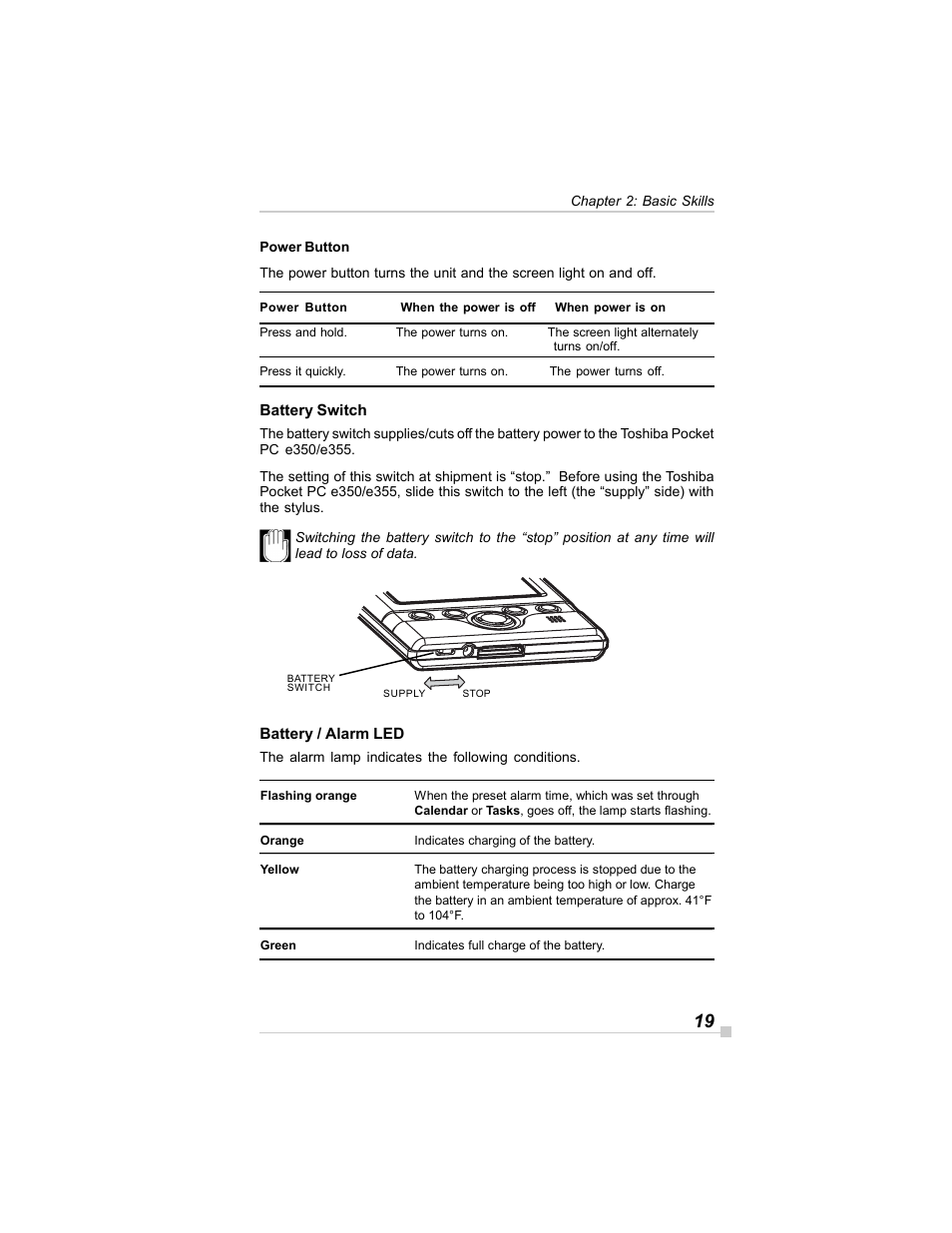 Toshiba E350/E355 User Manual | Page 19 / 116