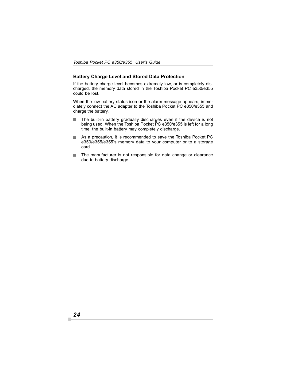Toshiba E350/E355 User Manual | Page 24 / 116