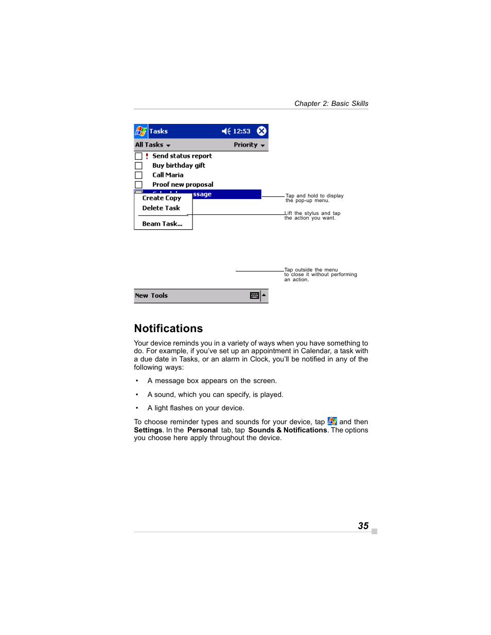 Notifications | Toshiba E350/E355 User Manual | Page 35 / 116