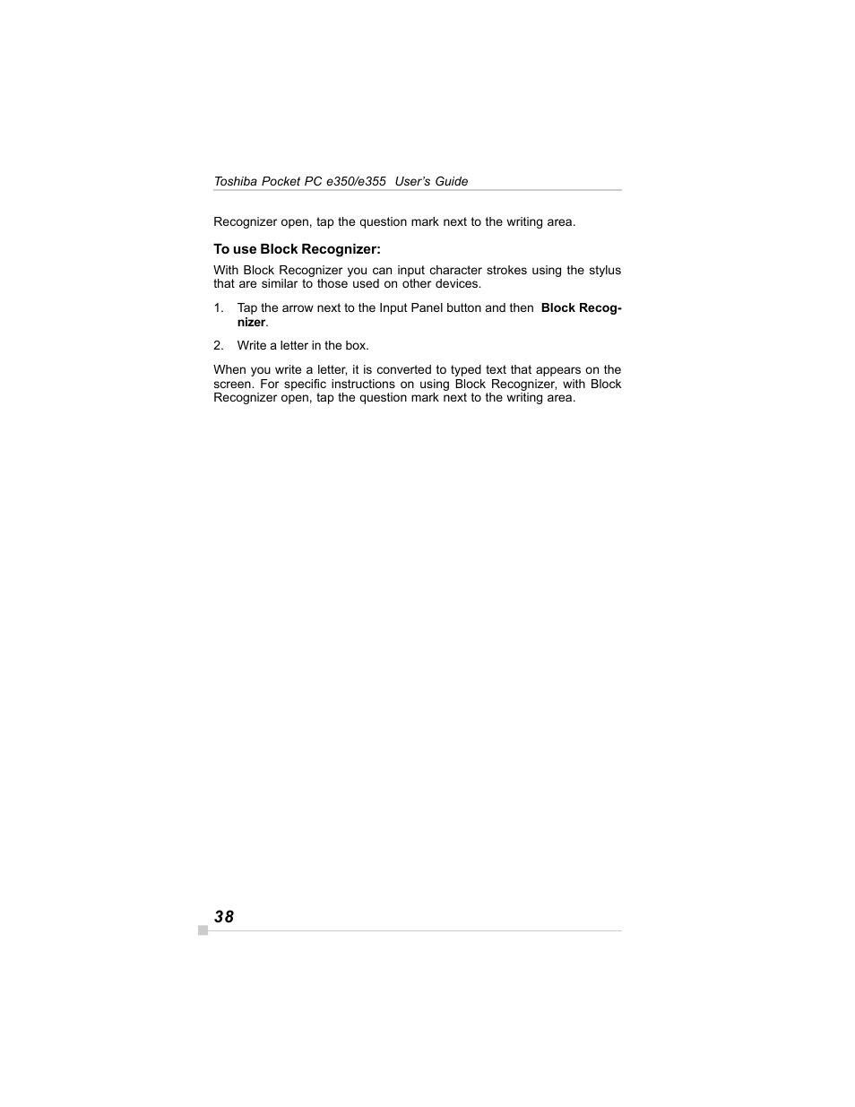 Toshiba E350/E355 User Manual | Page 38 / 116