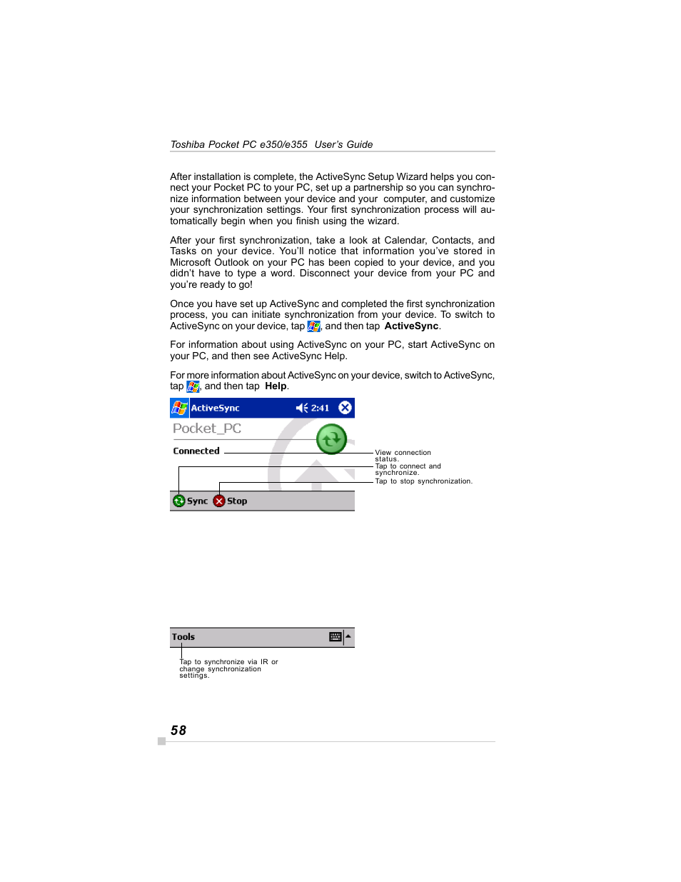 Toshiba E350/E355 User Manual | Page 58 / 116