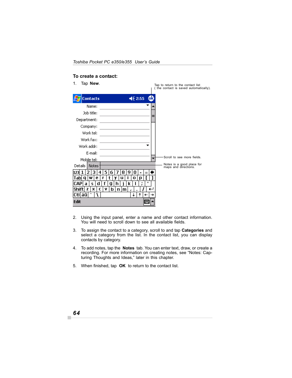 Toshiba E350/E355 User Manual | Page 64 / 116