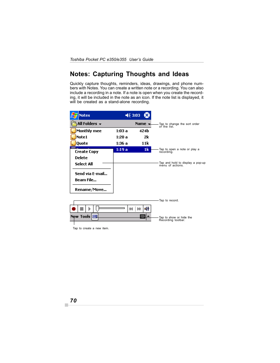 Toshiba E350/E355 User Manual | Page 70 / 116