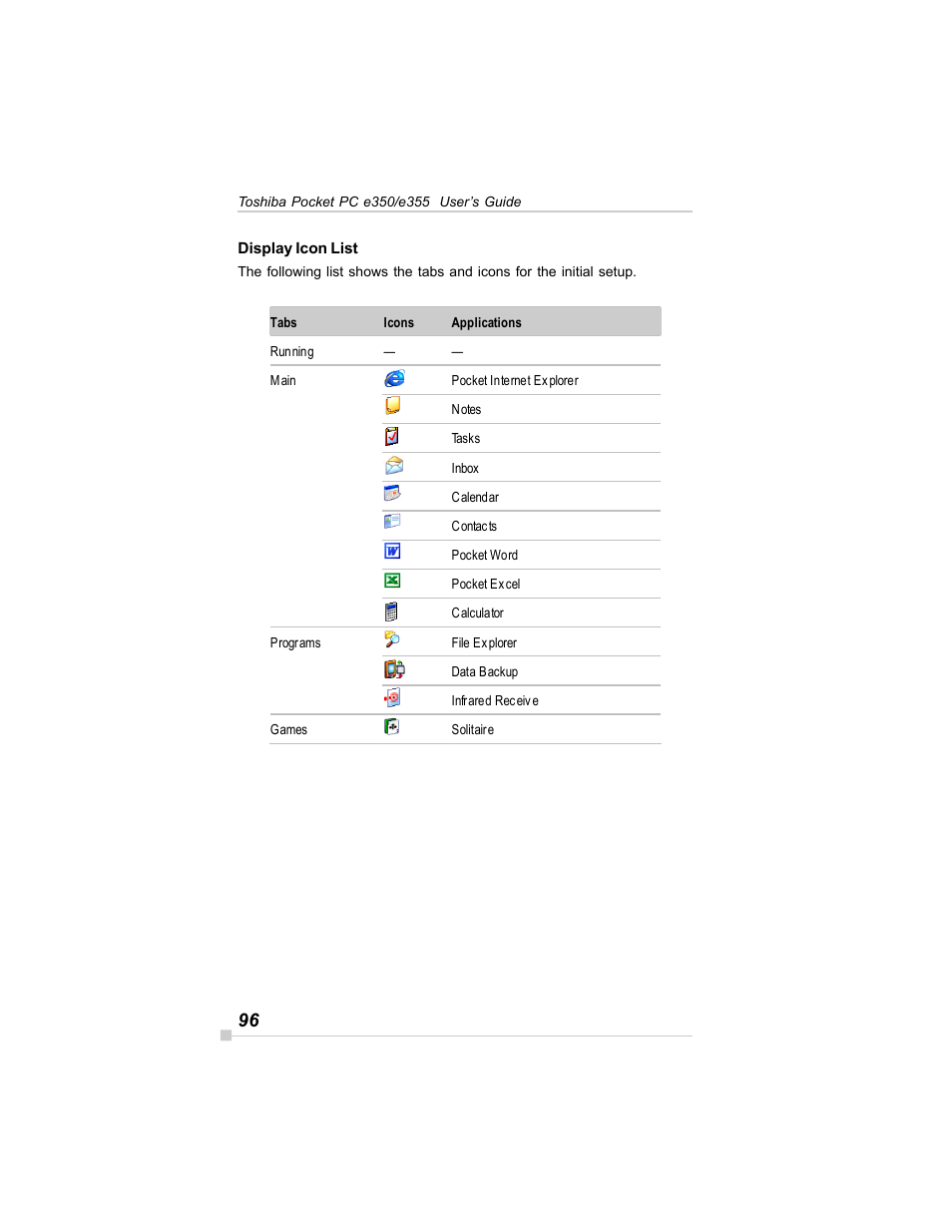 Toshiba E350/E355 User Manual | Page 96 / 116