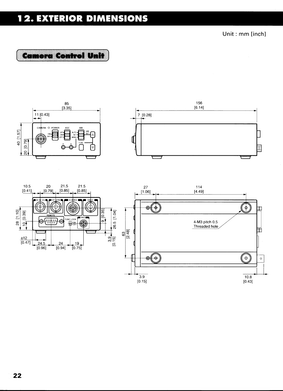 1 2. exterior dimensions, Cciiwrq coitfrol hnr | Toshiba IK-CU43A User Manual | Page 22 / 23