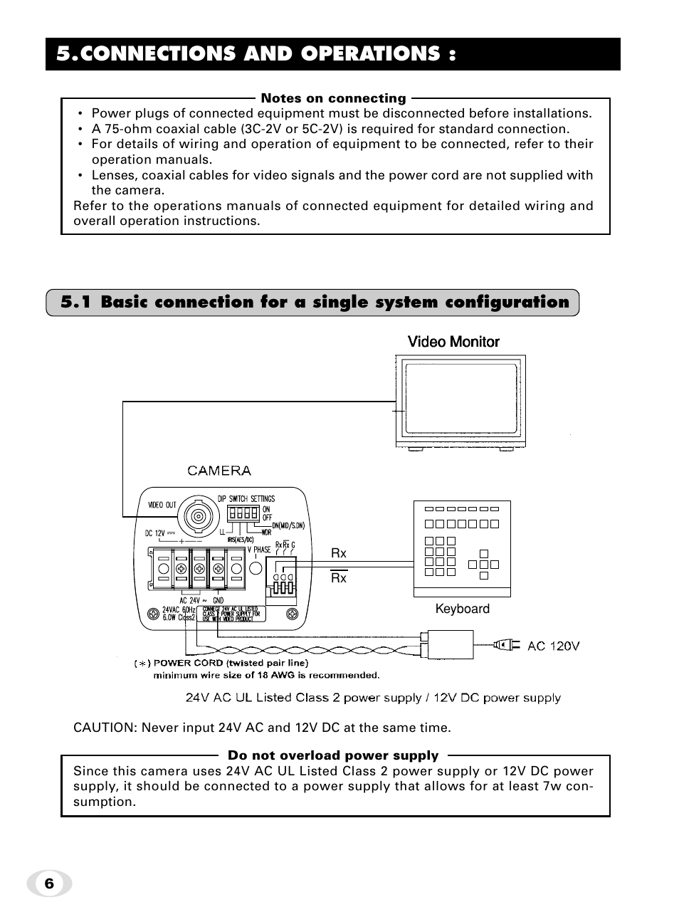 Connections and operations | Toshiba IK-65WDA User Manual | Page 6 / 32