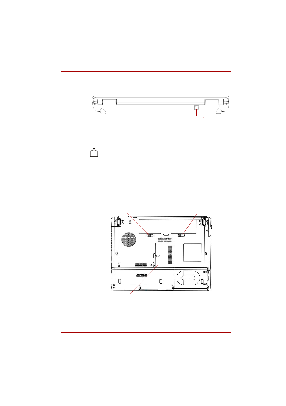 Back side, Underside, Back side -6 underside -6 | Figure 2-4 shows the computer’s back side | Toshiba SATELLITE PRO L300D User Manual | Page 50 / 187