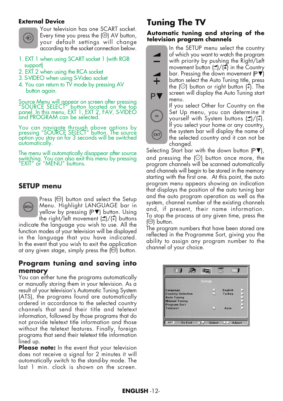 Tuning the tv | Toshiba 15VL63c User Manual | Page 11 / 27