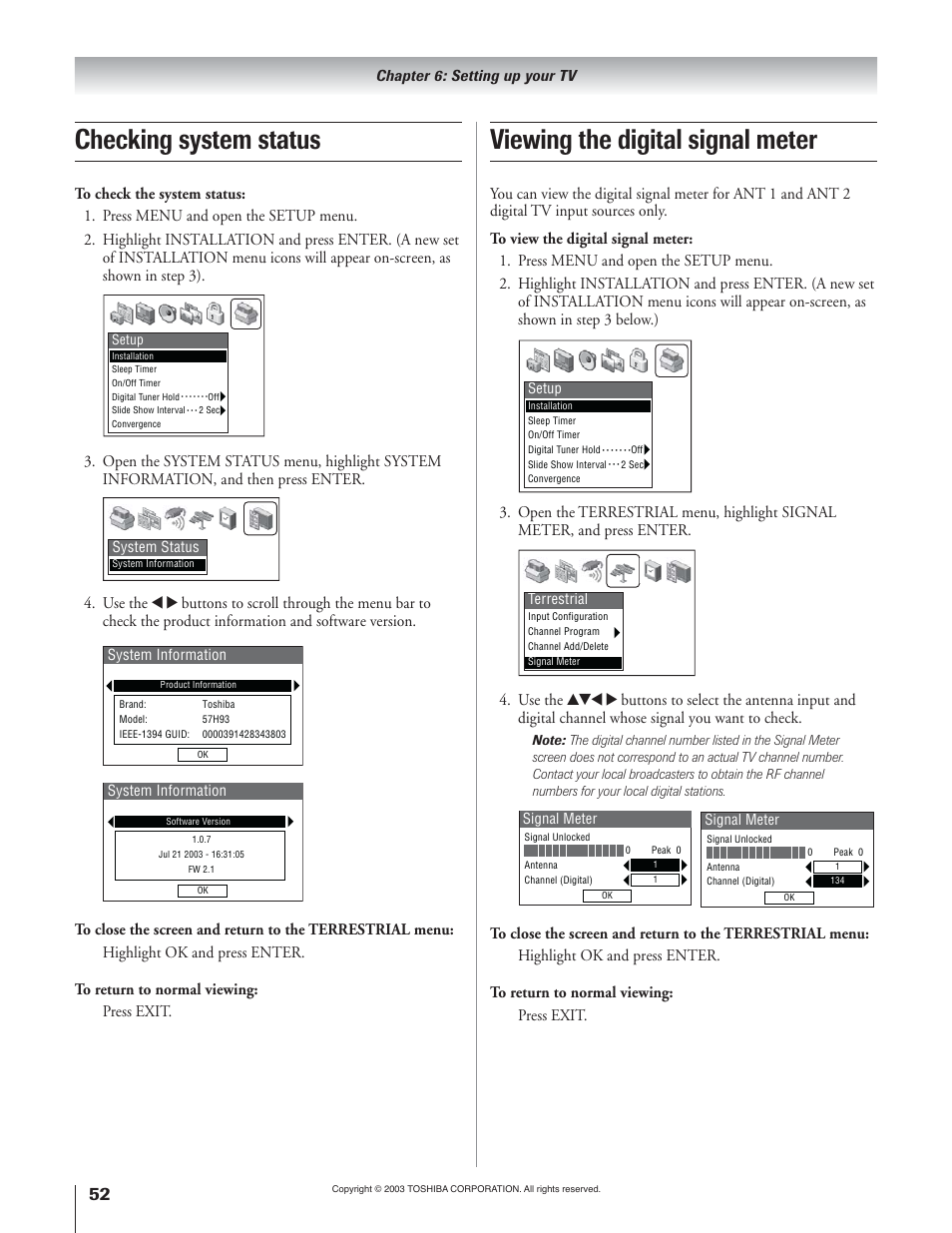 Toshiba 51H93 User Manual | Page 52 / 100