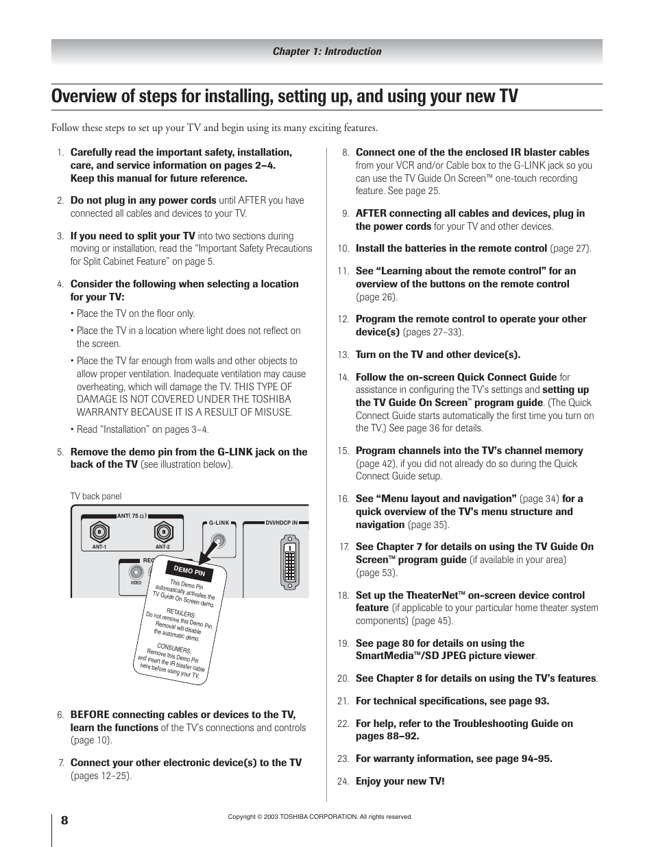 Toshiba 51H93 User Manual | Page 8 / 100