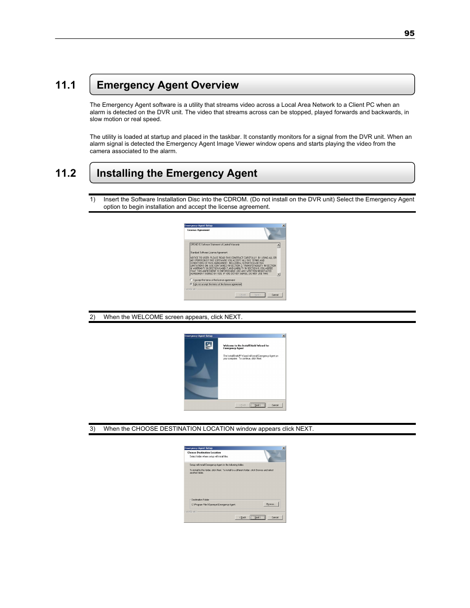 1 emergency agent overview, 2 installing the emergency agent | Toshiba SURVEILLIX KV-KLR User Manual | Page 107 / 124