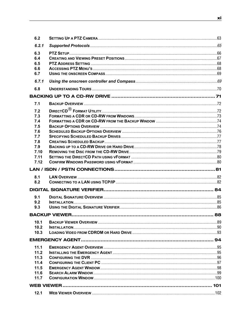 Toshiba SURVEILLIX KV-KLR User Manual | Page 11 / 124