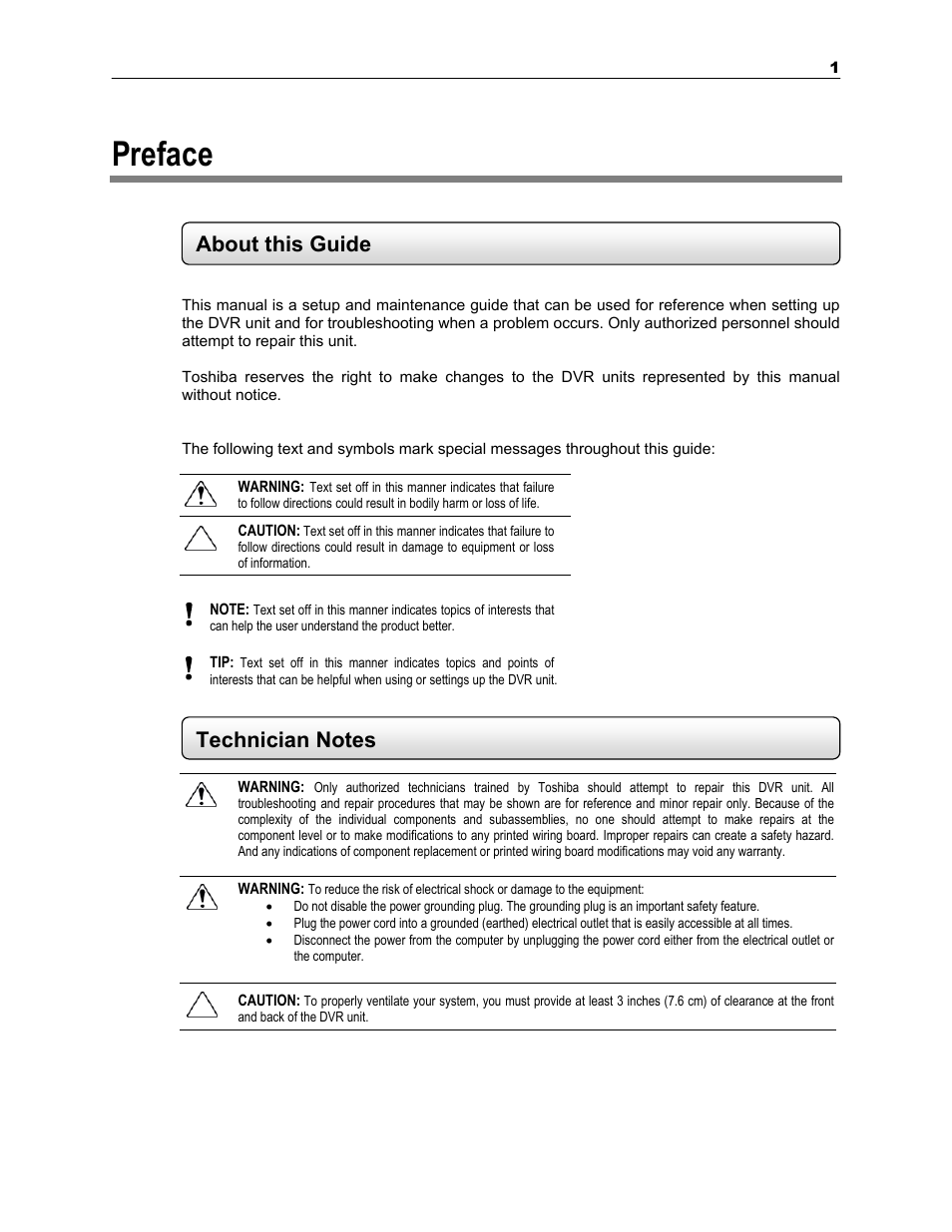 Preface, About this guide | Toshiba SURVEILLIX KV-KLR User Manual | Page 13 / 124
