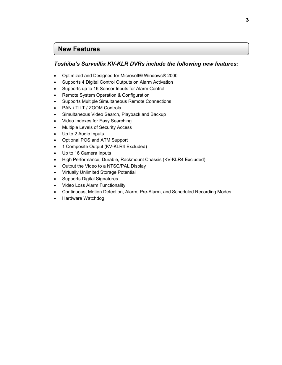 Toshiba SURVEILLIX KV-KLR User Manual | Page 15 / 124