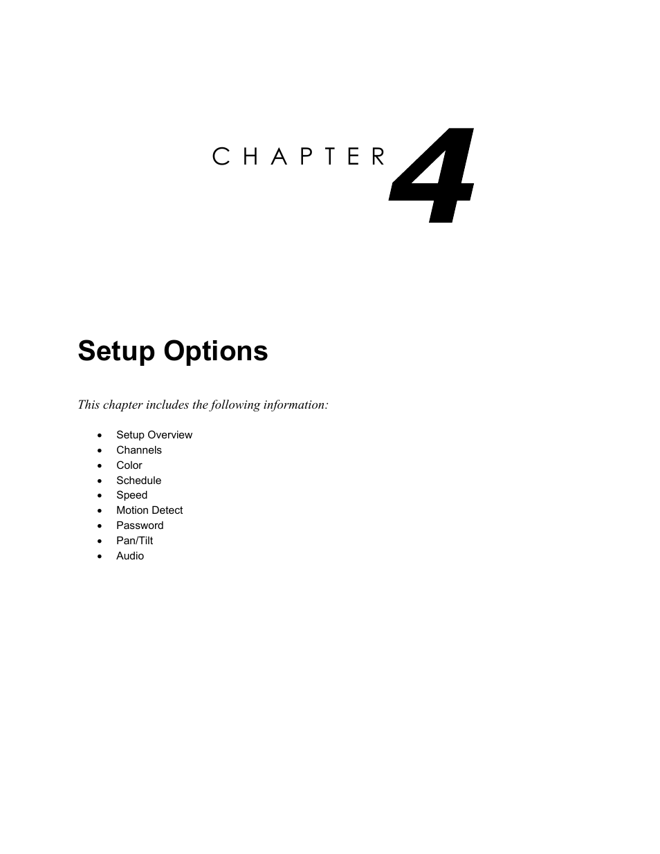 Setup options | Toshiba SURVEILLIX KV-KLR User Manual | Page 35 / 124