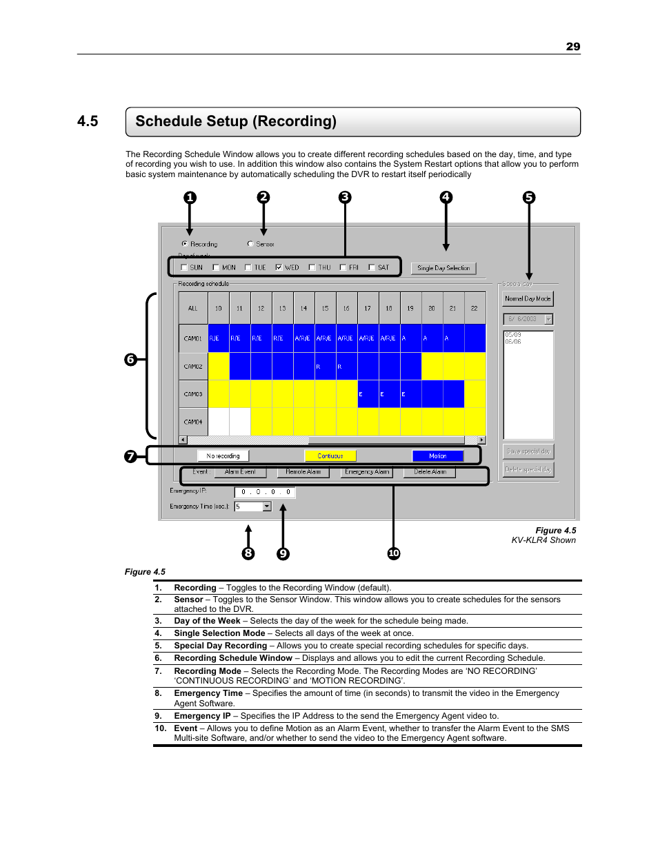 5 schedule setup (recording) | Toshiba SURVEILLIX KV-KLR User Manual | Page 41 / 124