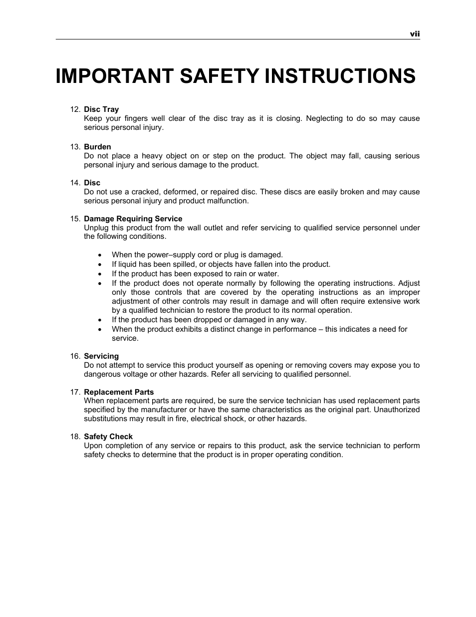 Important safety instructions | Toshiba SURVEILLIX KV-KLR User Manual | Page 7 / 124