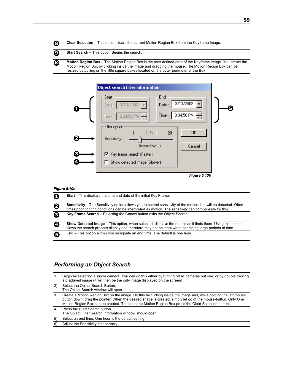 Performing an object search | Toshiba SURVEILLIX KV-KLR User Manual | Page 71 / 124