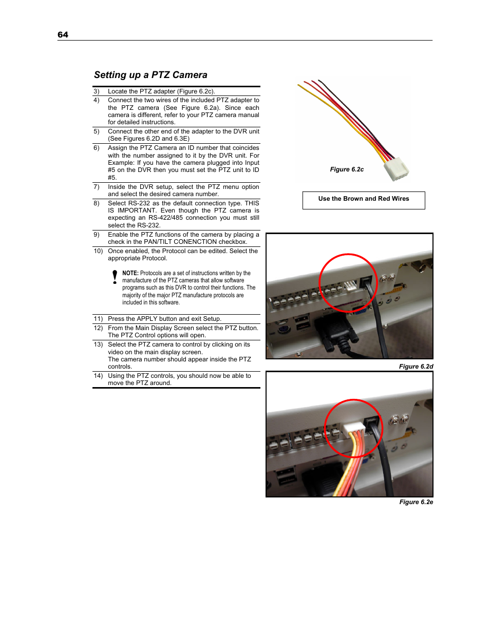 Setting up a ptz camera | Toshiba SURVEILLIX KV-KLR User Manual | Page 76 / 124