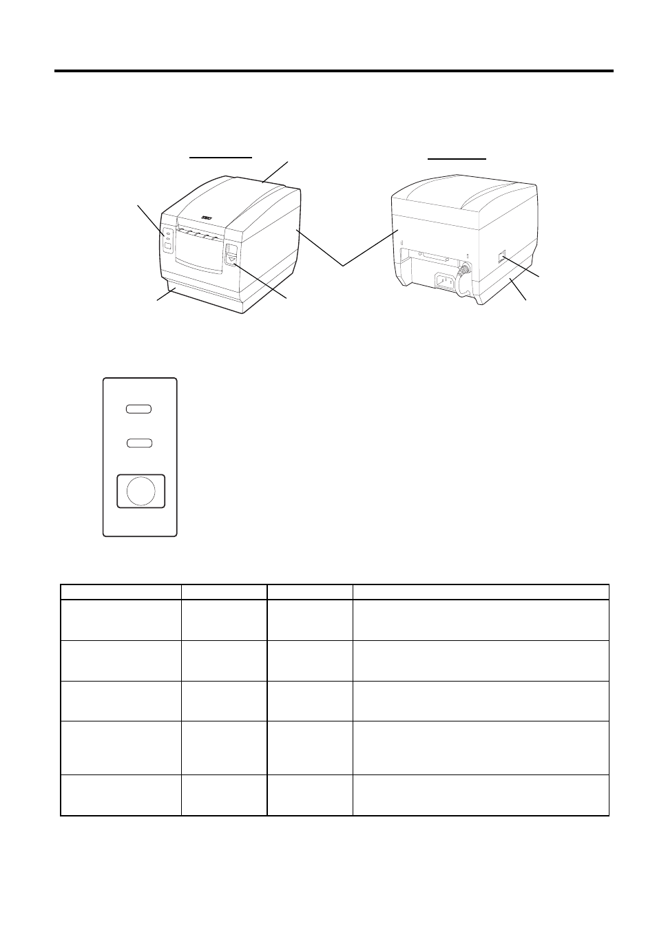 Appearance, Front/rear view, Operation panel | Appearance - 1, Front/rear view - 1, Operation panel - 1, 1 front/rear view, 2 operation panel | Toshiba TEC TRST-56 SERIES User Manual | Page 11 / 24